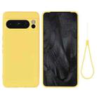 For Google Pixel 8 Pro Pure Color Liquid Silicone Shockproof Phone Case(Yellow) - 1