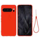 For Google Pixel 8 Pro Pure Color Liquid Silicone Shockproof Phone Case(Red) - 1