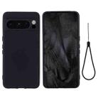 For Google Pixel 8 Pro Pure Color Liquid Silicone Shockproof Phone Case(Black) - 1