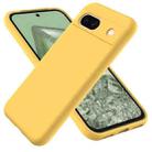 For Google Pixel 8a Pure Color Liquid Silicone Shockproof Phone Case(Yellow) - 1