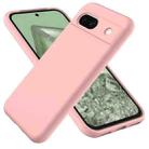 For Google Pixel 8a Pure Color Liquid Silicone Shockproof Phone Case(Pink) - 1