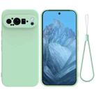 For Google Pixel 9 Pro Pure Color Liquid Silicone Shockproof Phone Case(Green) - 1