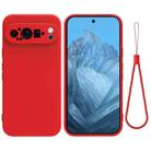 For Google Pixel 9 Pro Pure Color Liquid Silicone Shockproof Phone Case(Red) - 1