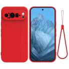 For Google Pixel 9 Pro XL Pure Color Liquid Silicone Shockproof Phone Case(Red) - 1