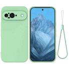 For Google Pixel 9 Pure Color Liquid Silicone Shockproof Phone Case(Green) - 1