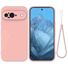 For Google Pixel 9 Pure Color Liquid Silicone Shockproof Phone Case(Pink) - 1