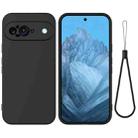 For Google Pixel 9 Pure Color Liquid Silicone Shockproof Phone Case(Black) - 1