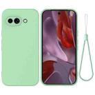 For Google Pixel 9a Pure Color Liquid Silicone Shockproof Phone Case(Green) - 1