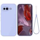 For Google Pixel 9a Pure Color Liquid Silicone Shockproof Phone Case(Purple) - 1