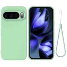 For Google Pixel 10 Pro Pure Color Liquid Silicone Shockproof Phone Case(Green) - 1
