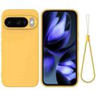 For Google Pixel 10 Pure Color Liquid Silicone Shockproof Phone Case(Yellow) - 1