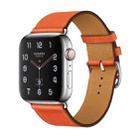 For Apple Watch Series 7 41mm / 6 & SE & 5 & 4 40mm / 3 & 2 & 1 38mm Leather  Watch Band(Orange) - 1