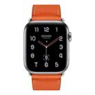 For Apple Watch Series 7 41mm / 6 & SE & 5 & 4 40mm / 3 & 2 & 1 38mm Leather  Watch Band(Orange) - 2
