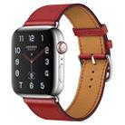 For Apple Watch Series 7 41mm / 6 & SE & 5 & 4 40mm / 3 & 2 & 1 38mm Leather  Watch Band(Red) - 1