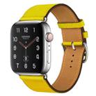 For Apple Watch Series 7 41mm / 6 & SE & 5 & 4 40mm / 3 & 2 & 1 38mm Leather  Watch Band(Yellow) - 1