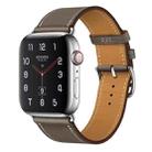 For Apple Watch Series 7 41mm / 6 & SE & 5 & 4 40mm / 3 & 2 & 1 38mm Leather  Watch Band(Grey) - 1