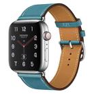 For Apple Watch Series 7 41mm / 6 & SE & 5 & 4 40mm / 3 & 2 & 1 38mm Leather  Watch Band(Blue) - 1