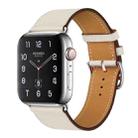 For Apple Watch Series 7 41mm / 6 & SE & 5 & 4 40mm / 3 & 2 & 1 38mm Leather  Watch Band(Creamy-white) - 1