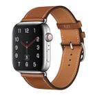 For Apple Watch Series 7 41mm / 6 & SE & 5 & 4 40mm / 3 & 2 & 1 38mm Leather  Watch Band(Brown) - 1