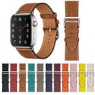For Apple Watch Series 7 45mm / 6 & SE & 5 & 4 44mm / 3 & 2 & 1 42mm Leather  Watch Band(Purplish Red) - 5