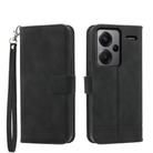 For Xiaomi Redmi Note 13 Pro+ Dierfeng Dream Line TPU + PU Leather Phone Case(Black) - 1