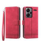 For Xiaomi Redmi Note 13 Pro+ Dierfeng Dream Line TPU + PU Leather Phone Case(Red) - 1