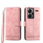 For Xiaomi Redmi Note 13 Pro+ Dierfeng Dream Line TPU + PU Leather Phone Case(Pink) - 1