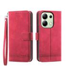 For Xiaomi Redmi Note13 4G Dierfeng Dream Line TPU + PU Leather Phone Case(Red) - 1