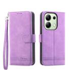 For Xiaomi Redmi Note13 4G Dierfeng Dream Line TPU + PU Leather Phone Case(Purple) - 1