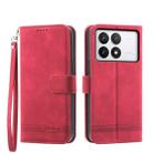 For Xiaomi Poco X6 Pro 5G Dierfeng Dream Line TPU + PU Leather Phone Case(Red) - 1