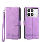 For Xiaomi Poco X6 Pro 5G Dierfeng Dream Line TPU + PU Leather Phone Case(Purple) - 1