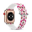 For Apple Watch Series 7 41mm / 6 & SE & 5 & 4 40mm / 3 & 2 & 1 38mm Floral Leather Watchband(F3) - 1