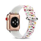 For Apple Watch Series 7 41mm / 6 & SE & 5 & 4 40mm / 3 & 2 & 1 38mm Floral Leather Watchband(F5) - 1