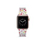 For Apple Watch Series 7 41mm / 6 & SE & 5 & 4 40mm / 3 & 2 & 1 38mm Floral Leather Watchband(F5) - 3
