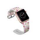 For Apple Watch Series 7 41mm / 6 & SE & 5 & 4 40mm / 3 & 2 & 1 38mm Floral Leather Watchband(F5) - 6