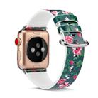 For Apple Watch Series 7 41mm / 6 & SE & 5 & 4 40mm / 3 & 2 & 1 38mm Floral Leather Watchband(F8) - 1