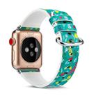 For Apple Watch Series 7 41mm / 6 & SE & 5 & 4 40mm / 3 & 2 & 1 38mm Floral Leather Watchband(F9) - 1