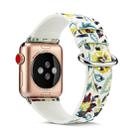 For Apple Watch Series 7 41mm / 6 & SE & 5 & 4 40mm / 3 & 2 & 1 38mm Floral Leather Watchband(F11) - 1