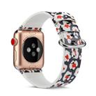 For Apple Watch Series 7 41mm / 6 & SE & 5 & 4 40mm / 3 & 2 & 1 38mm Floral Leather Watchband(F14) - 1