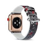 For Apple Watch Series 7 41mm / 6 & SE & 5 & 4 40mm / 3 & 2 & 1 38mm Floral Leather Watchband(F16) - 1