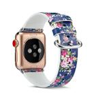 For Apple Watch Series 7 41mm / 6 & SE & 5 & 4 40mm / 3 & 2 & 1 38mm Floral Leather Watchband(F19) - 1