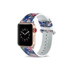 For Apple Watch Series 7 41mm / 6 & SE & 5 & 4 40mm / 3 & 2 & 1 38mm Floral Leather Watchband(F19) - 4