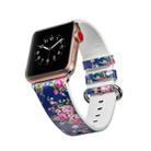 For Apple Watch Series 7 41mm / 6 & SE & 5 & 4 40mm / 3 & 2 & 1 38mm Floral Leather Watchband(F19) - 5