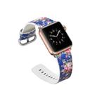 For Apple Watch Series 7 41mm / 6 & SE & 5 & 4 40mm / 3 & 2 & 1 38mm Floral Leather Watchband(F19) - 6