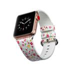 For Apple Watch Series 7 45mm / 6 & SE & 5 & 4 44mm / 3 & 2 & 1 42mm Floral Leather Watchband(F5) - 5