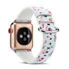 For Apple Watch Series 7 45mm / 6 & SE & 5 & 4 44mm / 3 & 2 & 1 42mm Floral Leather Watchband(F7) - 1