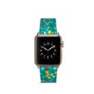 For Apple Watch Series 7 45mm / 6 & SE & 5 & 4 44mm / 3 & 2 & 1 42mm Floral Leather Watchband(F9) - 3