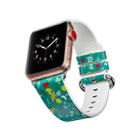 For Apple Watch Series 7 45mm / 6 & SE & 5 & 4 44mm / 3 & 2 & 1 42mm Floral Leather Watchband(F9) - 4
