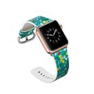 For Apple Watch Series 7 45mm / 6 & SE & 5 & 4 44mm / 3 & 2 & 1 42mm Floral Leather Watchband(F9) - 5