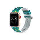For Apple Watch Series 7 45mm / 6 & SE & 5 & 4 44mm / 3 & 2 & 1 42mm Floral Leather Watchband(F9) - 6